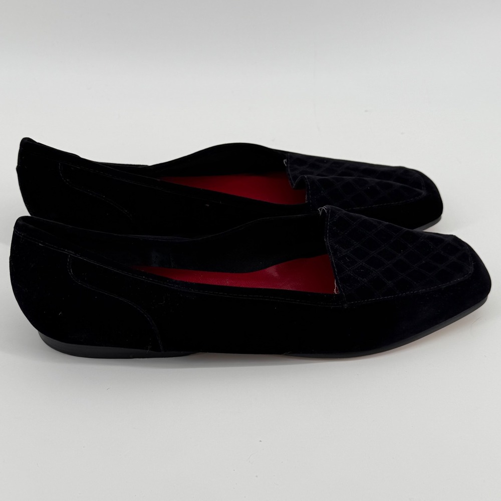 Enzo Angiolini Black Velvet Quilted Loafers